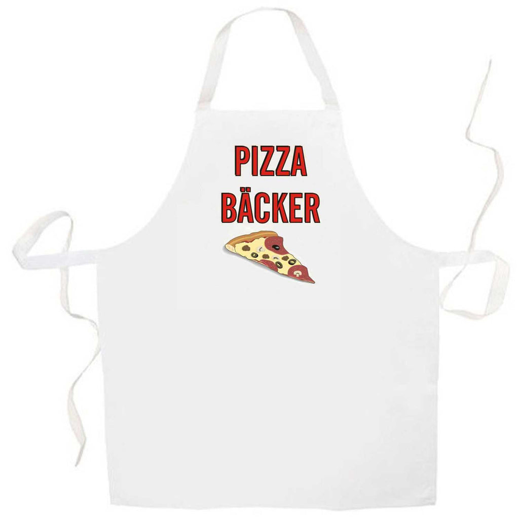 Pizza Bäcker; Grillschürze weiß ( Kochen, Grillen, Backen)