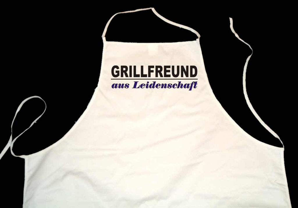 Grillfreund aus Leidenschaft; Grillschürze weiß ( Kochen, Grillen, Backen)