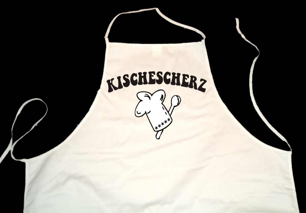 Kischescherz; Grillschürze, weiß